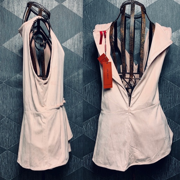 Love Scarlett Faux-Suede Asymmetrical Blouse - Picture 2 of 8